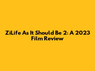 ZiLife As It Should Be 2: A 2023 Film Review