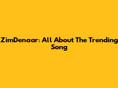 ZimDenaar: All About The Trending Song